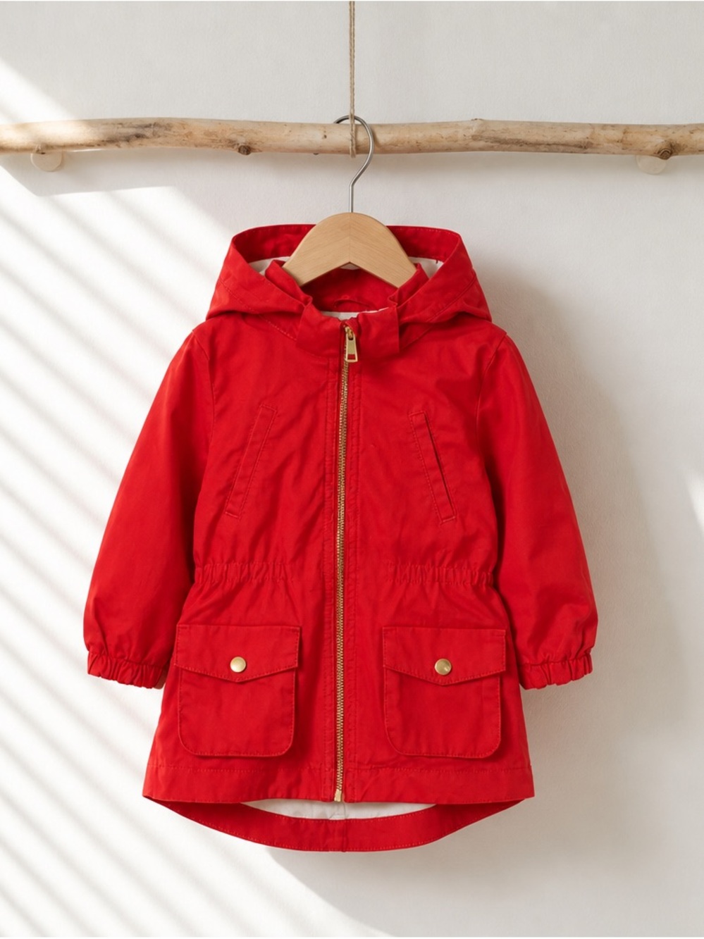 H&M Kids Red Hooded Jacket with Front Pockets